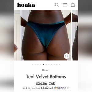HoakaTeal Velvet Hipster Bottoms